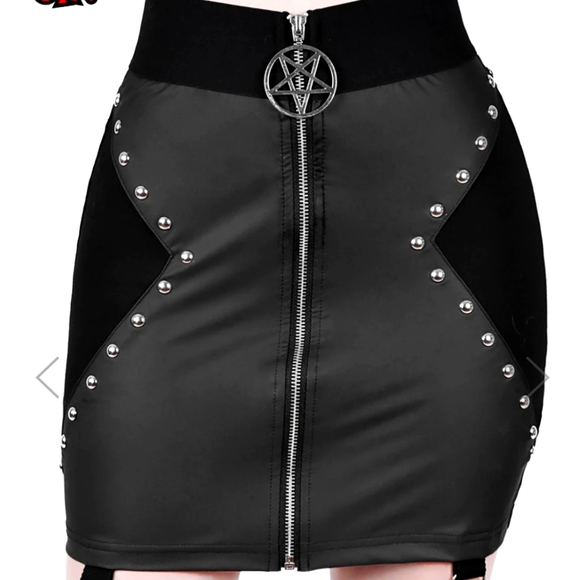 Killstar Dresses & Skirts - KILLSTAR Idefy leather studded mini skirt sz S